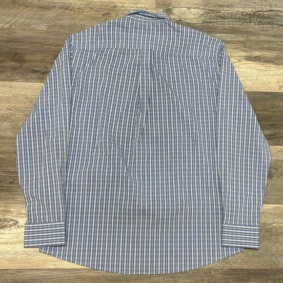 Johnnie-O‎ Prep-Formance Blue Plaid Mens Large Bamboo Nylon Button Down Shirt - Picture 3 of 9